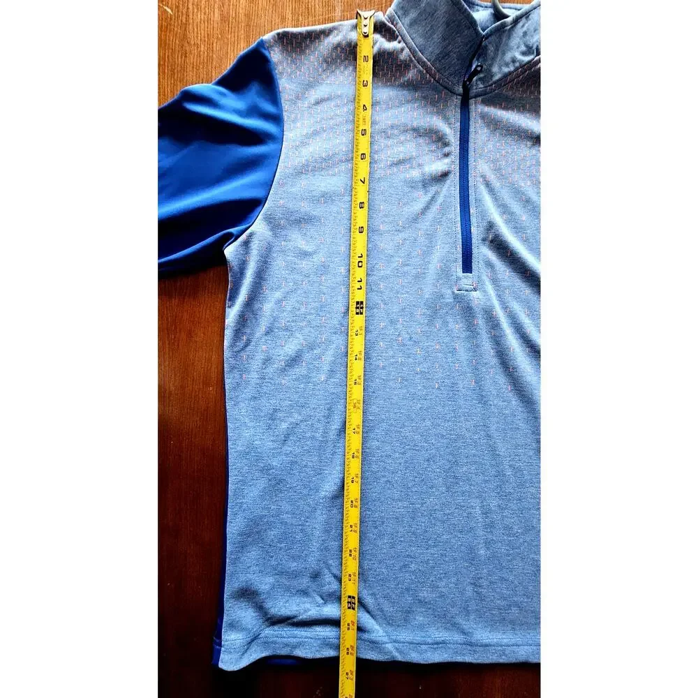 Adidas Golf Lightweight 1/4-Zip Pullover, Blue/Orange, Sportswear, Mens Sz S